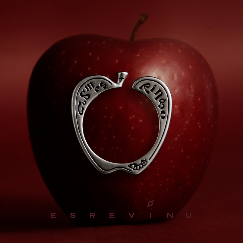 宇宙记号S925银苹果情侣开口戒