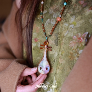 BubblesClub《瑞柳余音》柳琴项链玛瑙国风新中式配饰原创设计
