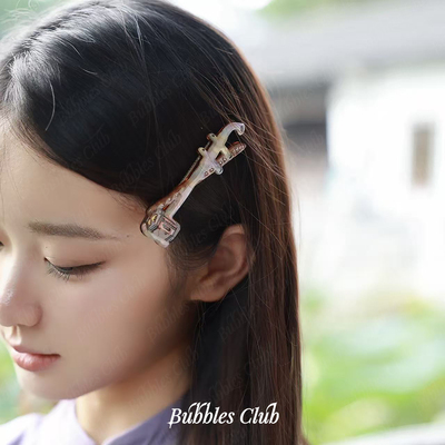 原创设计二胡发夹刘海夹子