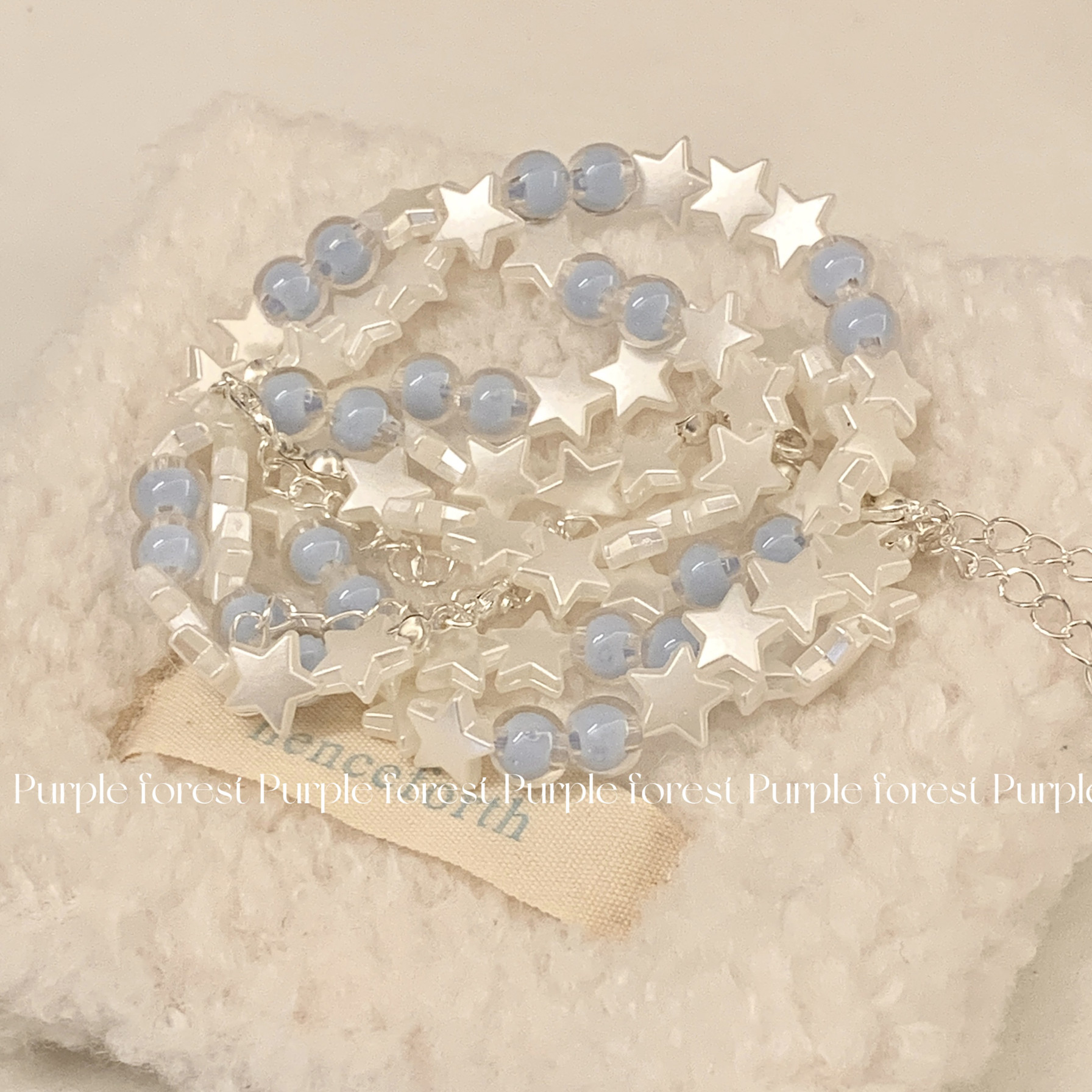 原创手作串珠手链* !冰淇淋味道的星星。.*奶油蓝色手串