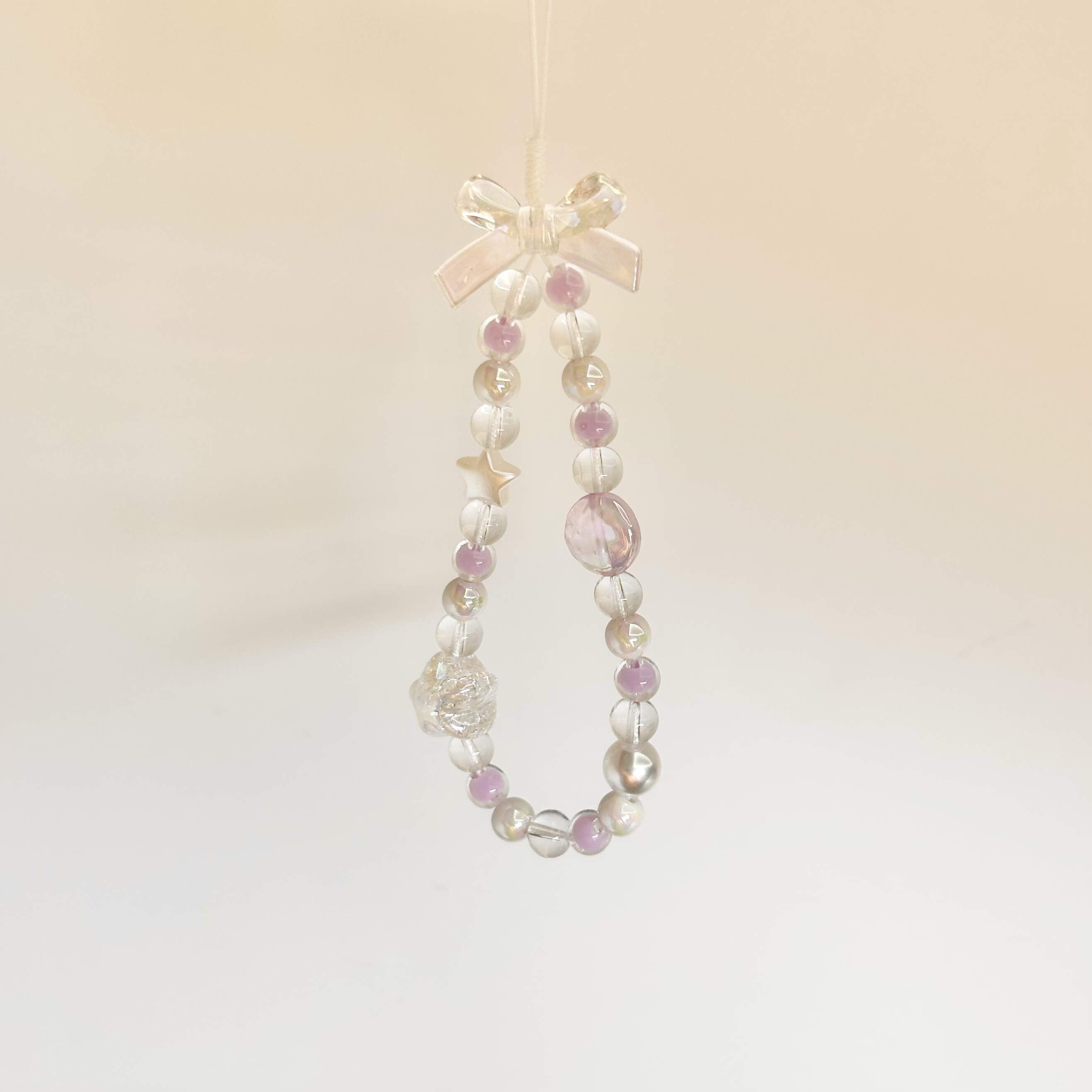 Purple forest原创*葡萄啵啵果冻奶冰手机链蝴蝶结拍立得ccd挂链