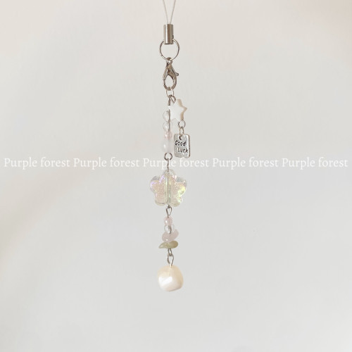 Purple forest原创*春日里幸福的一切。小花小狗黄油幸运手机挂件