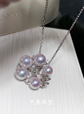 吊坠项链芭家暗香梅花海水珍珠