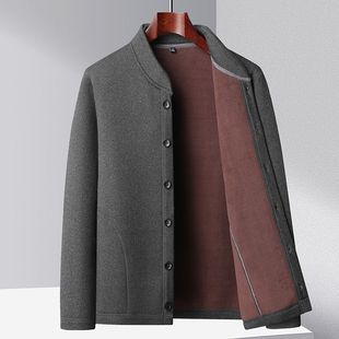 冬季中老年人棉衣男加绒加厚保暖小棉袄内穿老人外套爷爷爸爸冬装