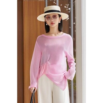 【超能小太阳严选】薄款微透百搭长袖绝美针织衫5R25AU5936