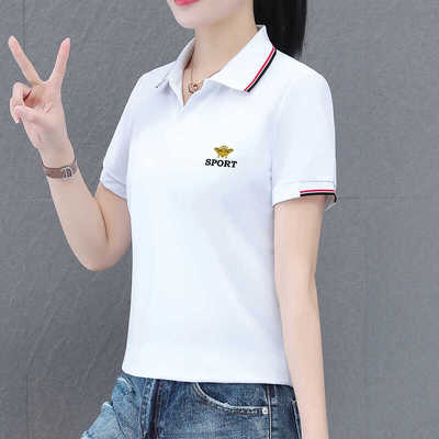 polo衫女短款小个子短袖t恤