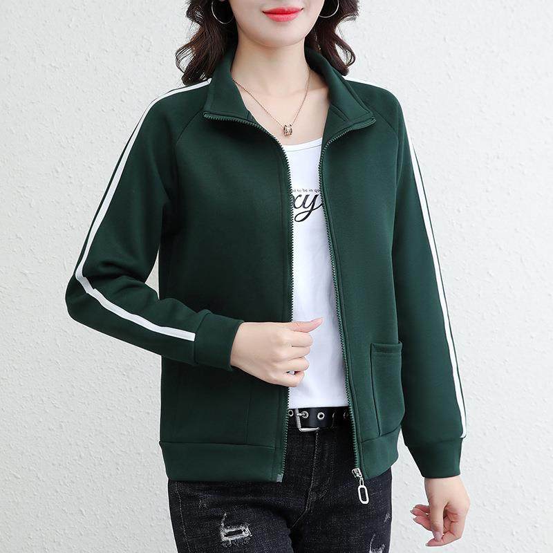 短款女士外套春秋2025新款开衫卫衣中年妈妈休闲百搭运动上衣跨境