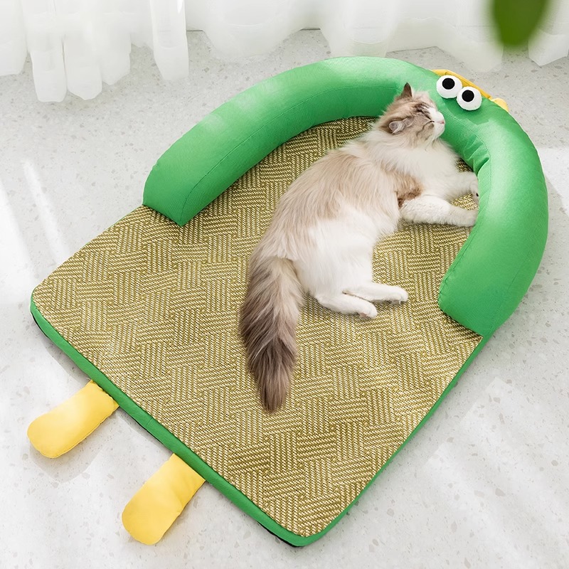 猫窝夏季可拆洗凉席窝宠物夏天降温睡觉用凉席垫猫咪四季通用猫床