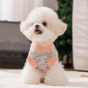 小型犬狗狗衣服秋冬立体小熊印花毛衣宠物比熊泰迪四脚衣宠物衣服