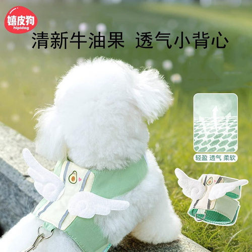 宠物牛油果狗狗背心式牵引绳猫咪外出胸背带防挣脱遛狗绳子泰迪绳