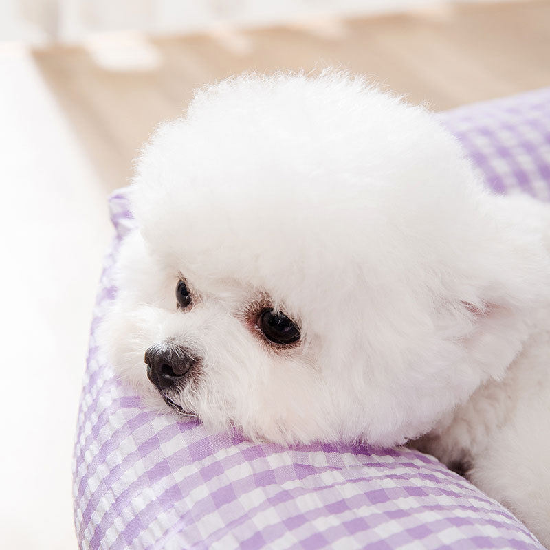新款韩版格子狗窝中小型犬四季通用方窝猫咪深度睡眠宠物窝韩系窝