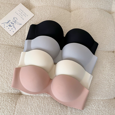 夏季无肩带内衣女聚拢防滑