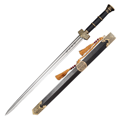 龙泉宝剑汉王剑花纹钢酸枝木鞘