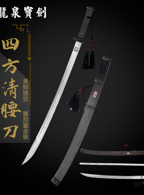 龙泉宝剑四方清代刀绣春刀花纹钢刀剑刀具防身冷兵器未开刃旗舰店