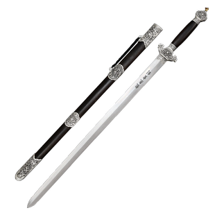 龙泉宝剑合金牡丹剑清剑花纹钢手工一体刀剑刀具防身冷兵器未开刃