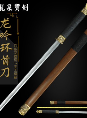 正品龙泉宝剑龙吟环首汉剑唐横刀花纹钢刀剑刀具防身冷兵器未开刃
