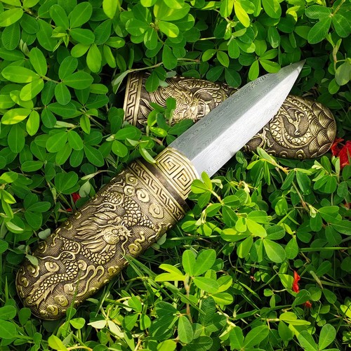 龙泉宝剑龙凤袖剑花纹钢黄铜柄