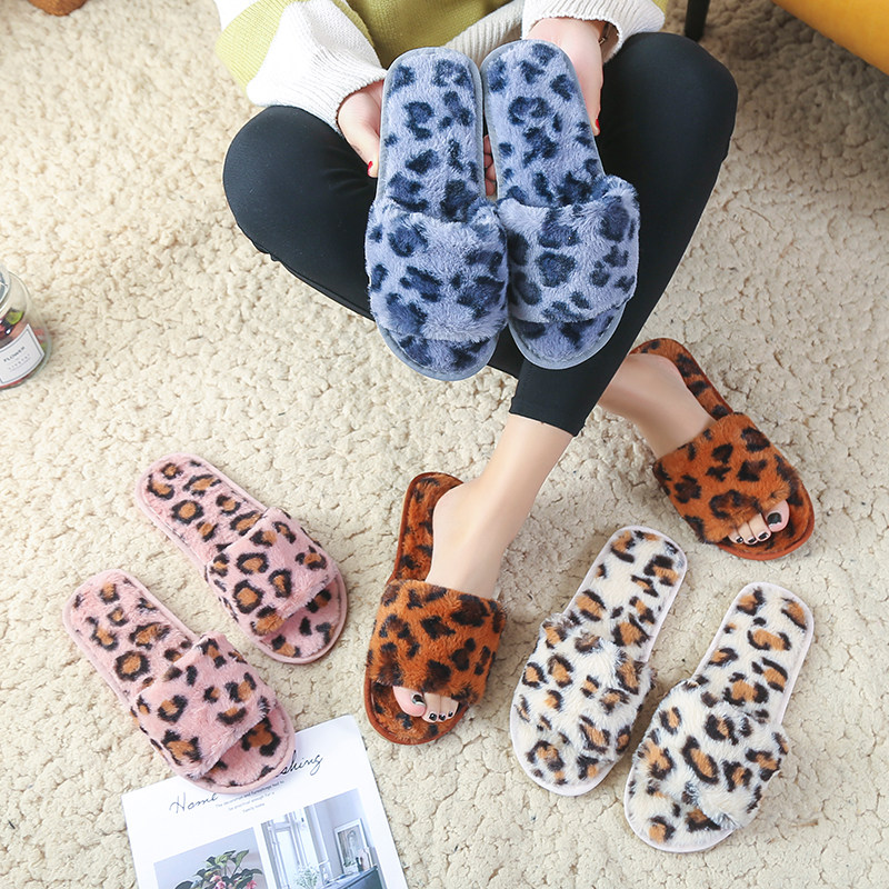 Leopard children Maomao slipper girl Parenting Home indoor Toe Flat bottom hyoma  one word floor slipperin the Women's Shoes, Slippers  category - from Buy2taobao.com to provide professional Taobao agent buy service