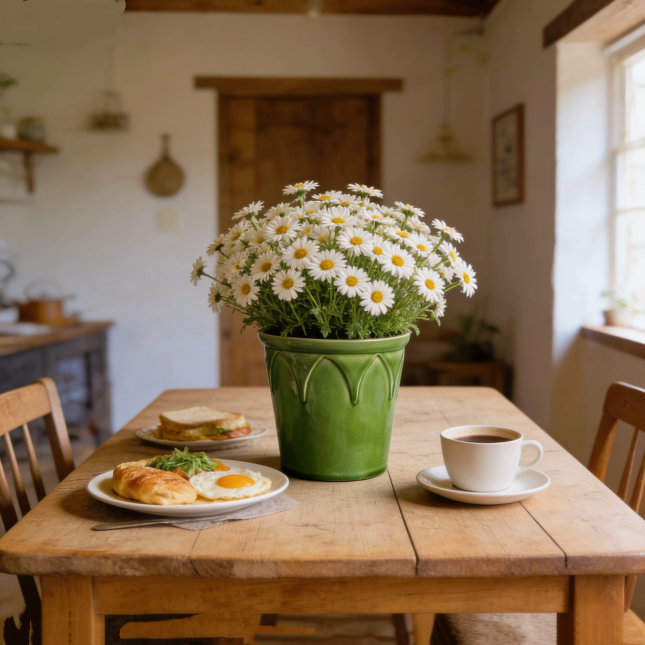 北欧简约花盆帝罗马绿色冰裂釉创意个性窑变蝴蝶兰兰花绿植套盆