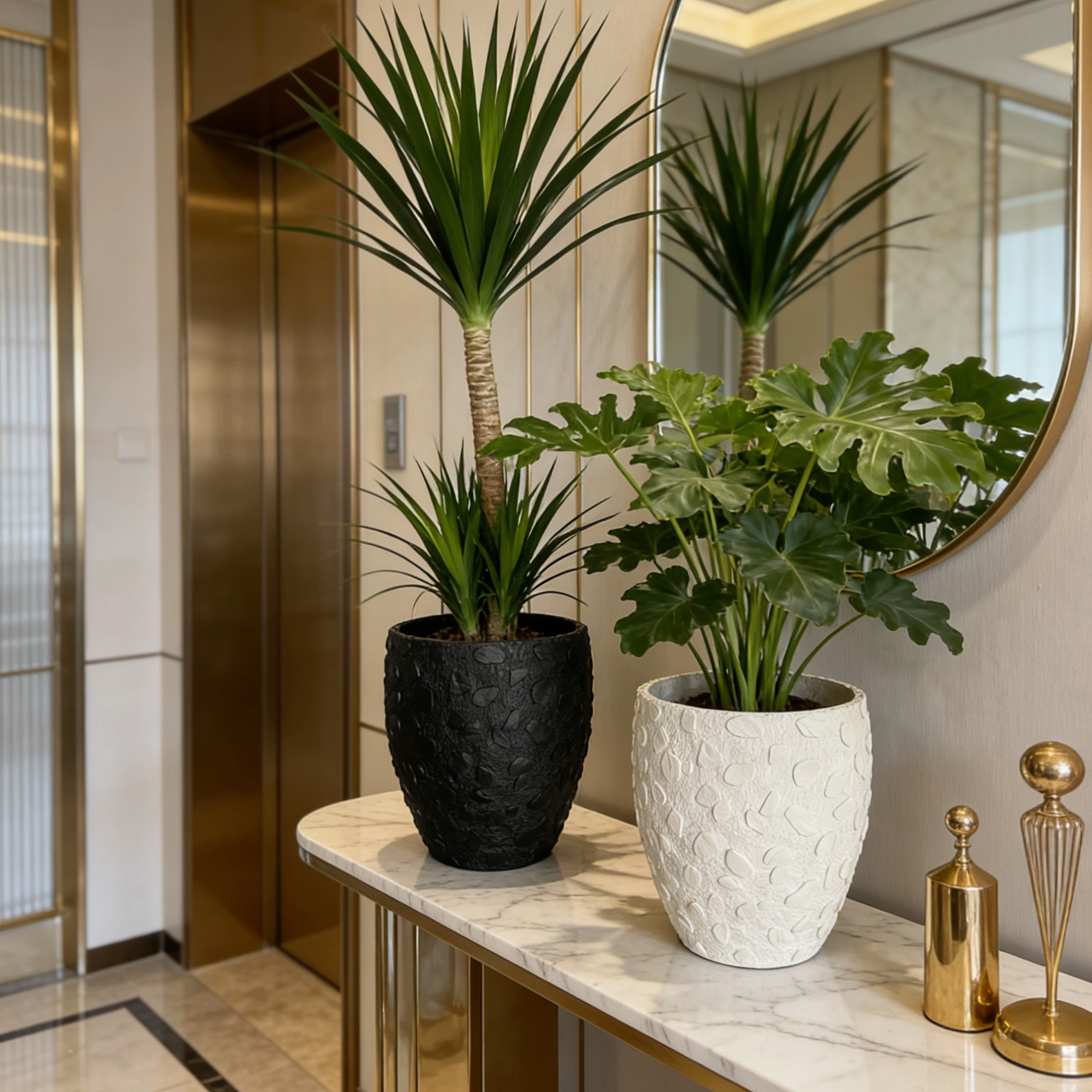 镁泥落地花盆鼓形极简会呼吸大口黑金刚花器客厅民宿商场别墅摆件,鲜花速递/花卉仿真/绿植园艺,花盆,淘宝优惠券,粉丝福利购,淘宝优惠卷