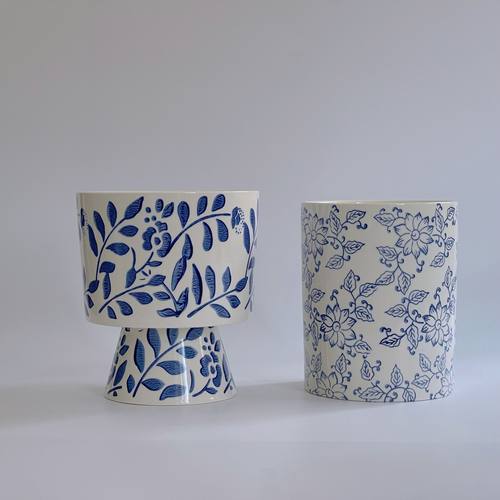 陶瓷复古青花瓷蝴蝶兰花器