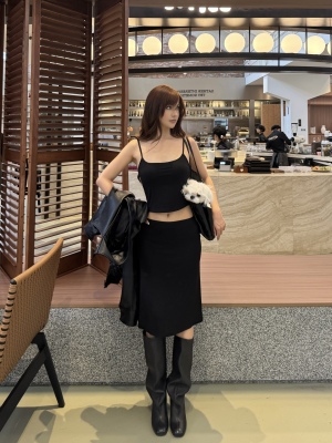 【SpicyFairyhood】“cutie in black”纯黑背心配中裙套装