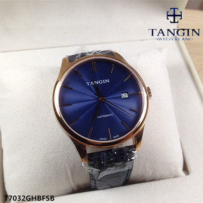 tangin瑞士机械全自动蓝色男表