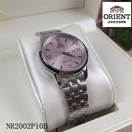 正品Orient/东方手表 双狮机械女表全自动钢带防水日历NR2002P10B