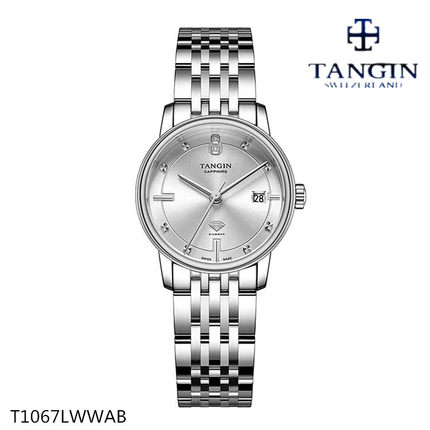 正品tangin天珺手表女士石英表情侣表戴蒙德系列新品防水日历1067