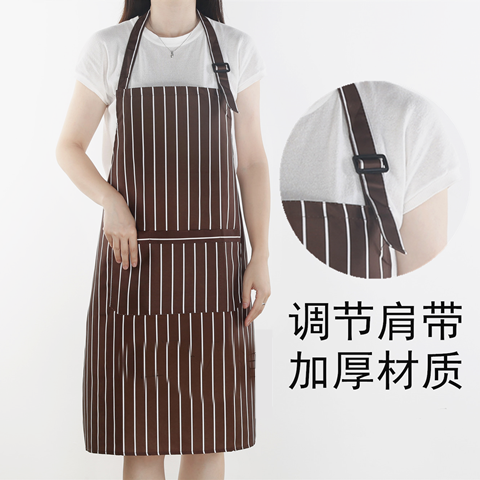 韩版围裙家用厨房师可调节定制工作服男女时尚餐厅服务员