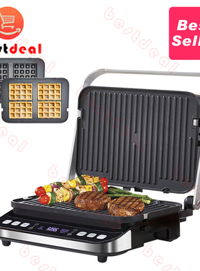 2 in 1 steak machine Sandwich Maker 2000W LED Contact Grill