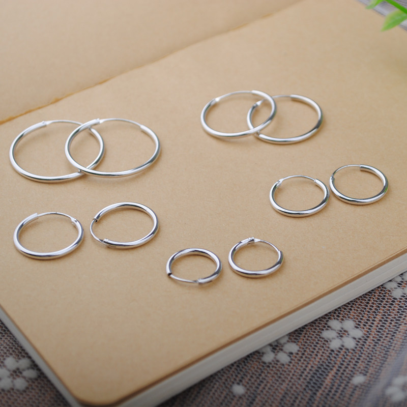 光面素圈S925纯银针耳环耳圈睡觉免摘男款女气质小众耳圈耳钉耳扣,饰品/流行首饰/时尚饰品新,耳环,淘宝优惠券,粉丝福利购,淘宝优惠卷
