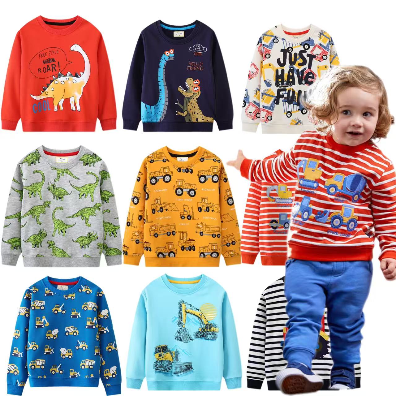 男童圆领卫衣春秋款2025新款