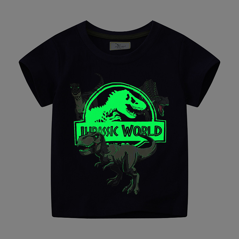 jump男童夜光短袖T恤纯棉面料卡通恐龙印花潮酷百搭款式男童女童,童装/婴儿装/亲子装,T恤,淘宝优惠券,粉丝福利购,淘宝优惠卷