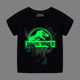 式 jump男童夜光短袖 T恤纯棉面料卡通恐龙印花潮酷百搭款 男童女童