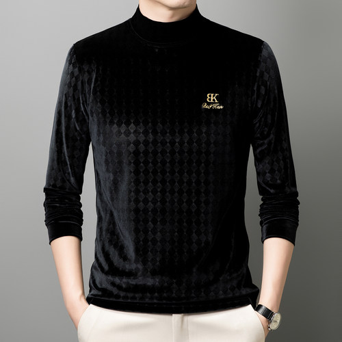 立领男式拉丁舞训练服上衣秋冬新款摩登国标交际舞蹈练功跳舞T恤