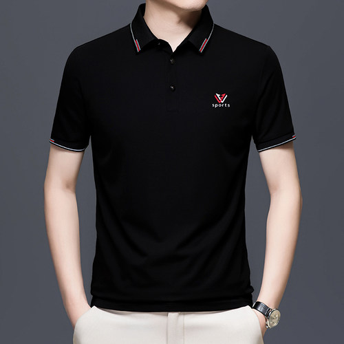 男款国标舞服夏季吸汗拉丁摩登比赛服短袖翻领训练华尔兹舞蹈上衣