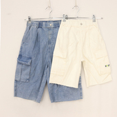 口袋切边牛仔五分裤 男童两色松紧腰工装 童装 B夏款