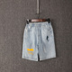 B夏款 牛仔短裤 竖D1A 童装 男童黑黄胶印磨破百搭纯棉五分裤