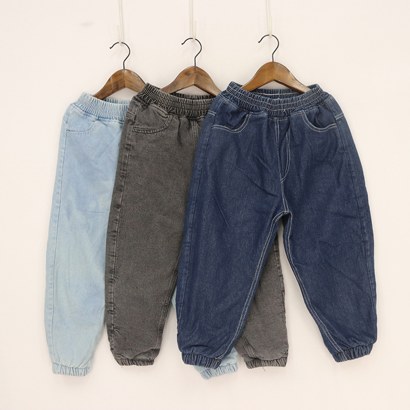 松紧腰大方口袋双层加绒束口裤