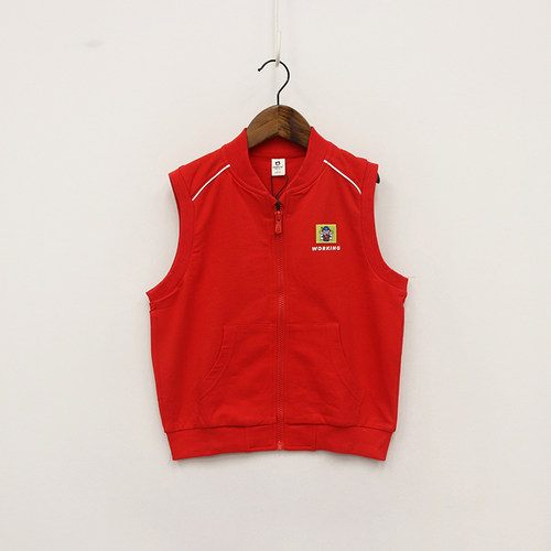 内销春秋款童装   男女童三色无袖坎肩斜插口袋马甲     DD