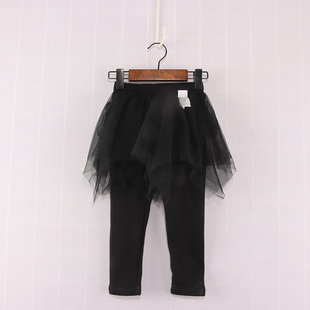 B女童黑色加绒加厚百搭打底裤高弹纱裙裤冬季保暖童装DD