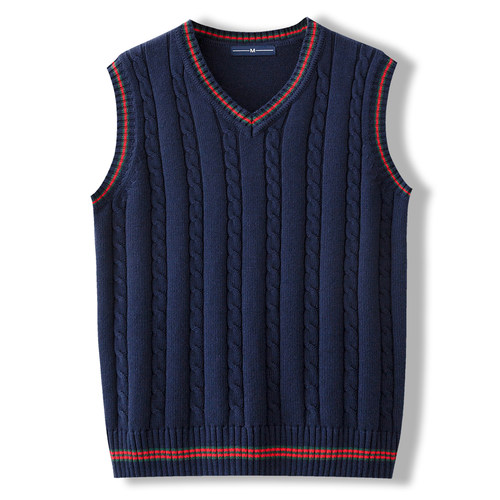 纯棉针织背心鸡心V领秋冬季