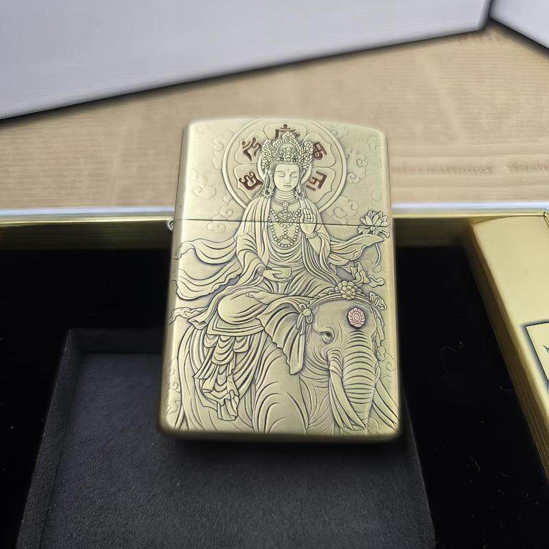 ZORRO佐罗902S二代加厚盔甲黄铜普贤蛇浮雕镶嵌防风煤油打火机