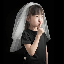 头纱女童拍照道具发光简约宝宝公主生日蓬蓬头饰亲子写真超仙森系