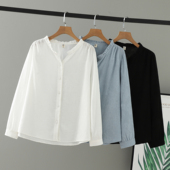 长袖 2025胖mm秋装 提花女上衣 纯色韩系花边设计感衬衫 大码 女装 新款