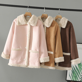 减龄皮毛一体绒大码 女装 外套女宽松炸街上衣 新款 2026胖妹妹冬装