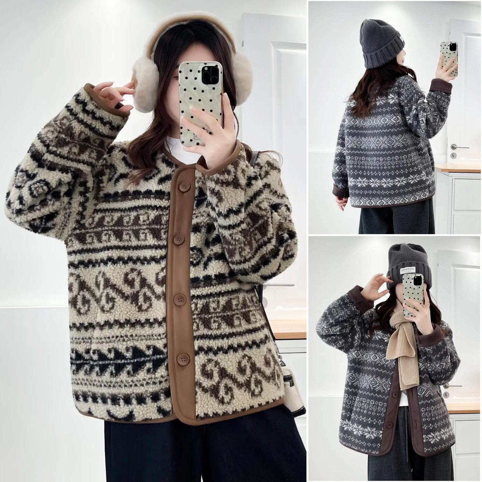 2025胖mm大码女装冬装别致V领复古花纹外套单排扣保暖中年女上衣,女装/女士精品,常规大码外套,淘宝优惠券,粉丝福利购,淘宝优惠卷