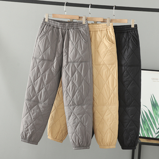 新款 冬装 胖mm保暖裤 子女200斤束脚棉裤 加肥加大码 轻薄长裤 女装
