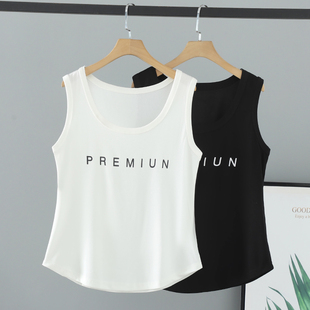 夏装 胖mm新款 休闲炸街200斤背心显瘦字母印花百搭上衣女 女装 大码